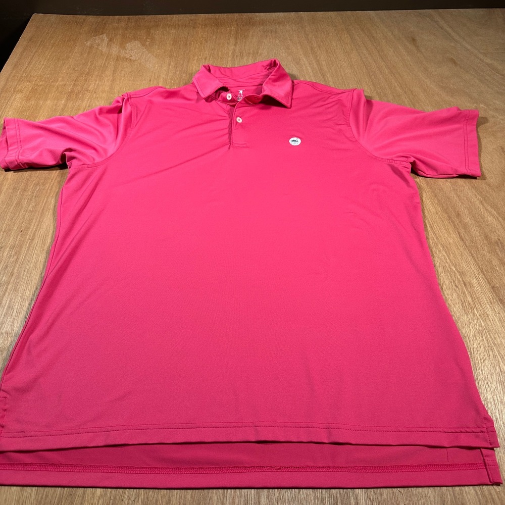 Fairway & Greene Polo Shirt Women Large Pink Performance Stretch Short Sleeve L